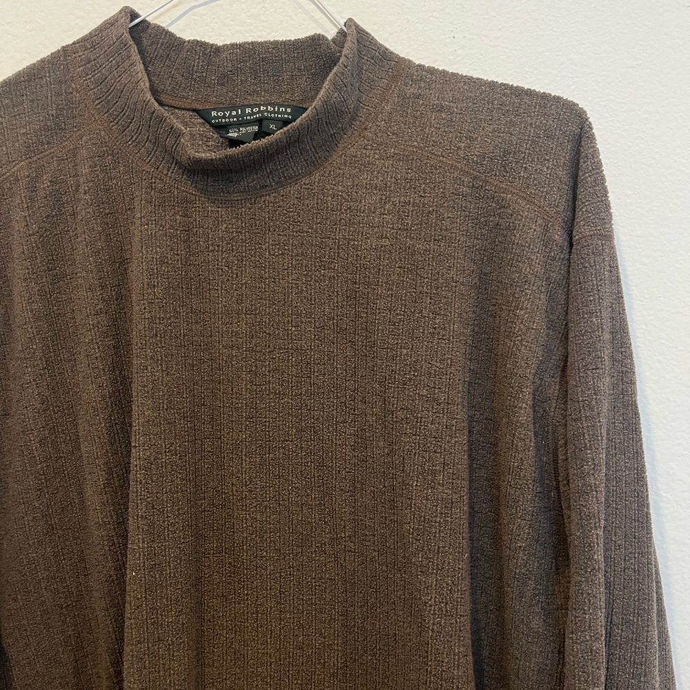 Royal Robbins Men’s Fleece Sweater Size XL Lightweight Pullover Brown Polyester - Picture 3 of 6